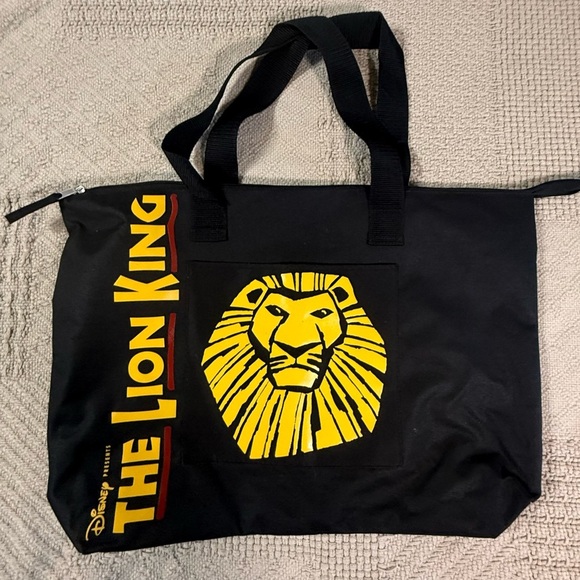Like New Broadways Disney Lion King large black zip closure tote bag - Picture 1 of 4